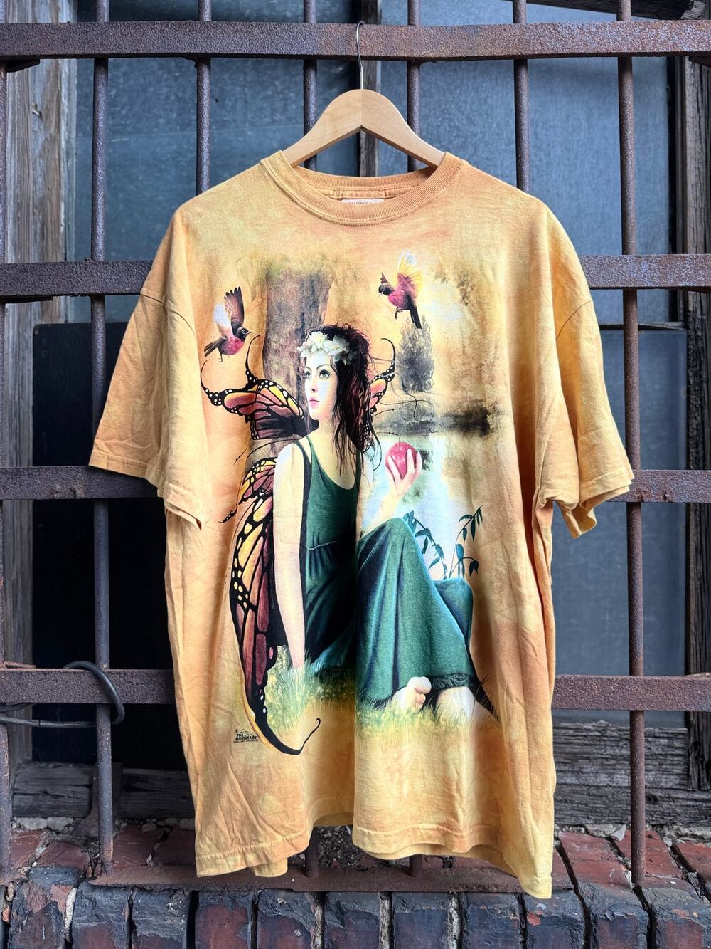 2004 Rare Vintage Fairy in the Forest Meadow Tee By Linda Bergvist XL